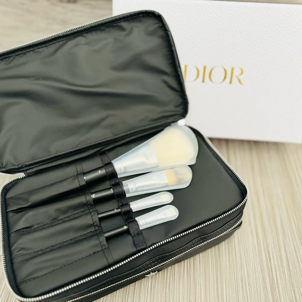 Dior Exclusive Makeup Cosmetic Bag Travel Vanity Case with Backstage Brush Set - Picture 4 of 9